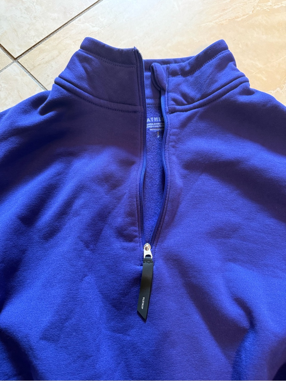 Athleta Deep blue Polartec Half‑Zip Pullover sz S - Picture 3 of 6